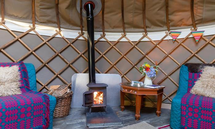 Yurts with woodburning stove